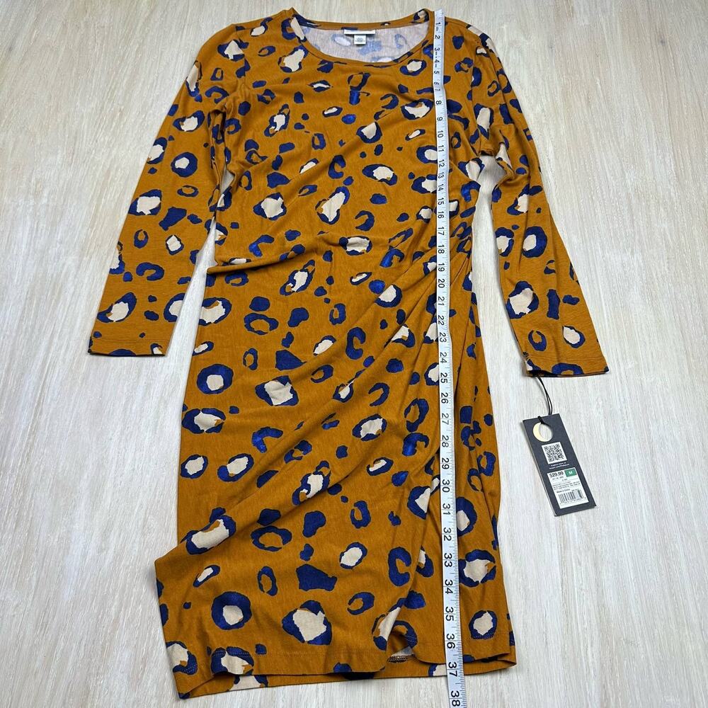 NWT 3.1 Philip Lim for Target Long Sleeve Ruched Side Leopard Print Dress Medium - Picture 10 of 13